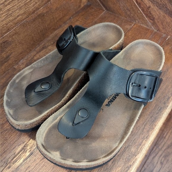 Romika Roemer Black Leather Women's Sandals Ergonomic Footbed Size 36 US 5-5.5 - Picture 6 of 11